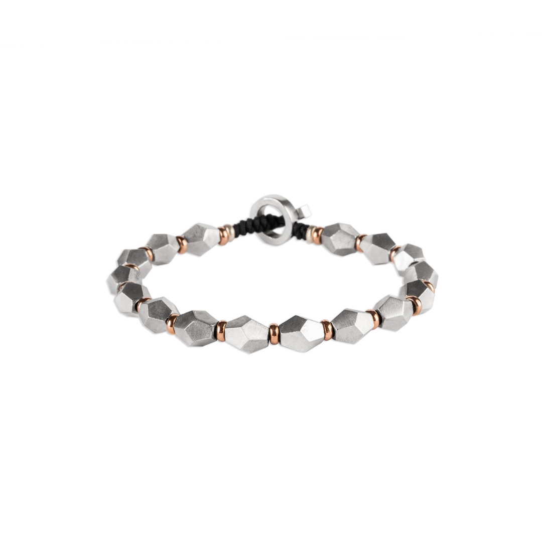 Artisan crafted Apocalypse - Silver & Gold beads - Bleu Nomade Made in Italy following traditional jewelry techniques.